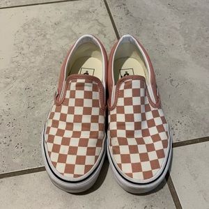 EUC pink checkered vans